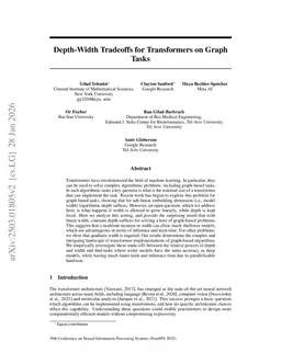 Depth-Width tradeoffs in Algorithmic Reasoning of Graph Tasks with Transformers