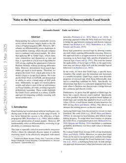 Noise to the Rescue: Escaping Local Minima in Neurosymbolic Local Search