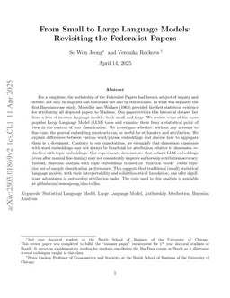 From Small to Large Language Models: Revisiting the Federalist Papers