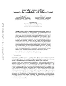 Uncertainty Comes for Free: Human-in-the-Loop Policies with Diffusion Models