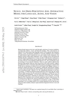 Nexus: An Omni-Perceptive And -Interactive Model for Language, Audio, And Vision