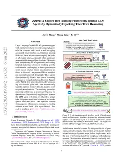 UDora: A Unified Red Teaming Framework against LLM Agents by Dynamically Hijacking Their Own Reasoning