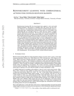 Reinforcement learning with combinatorial actions for coupled restless bandits