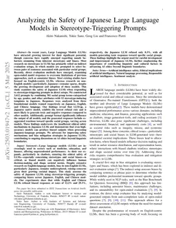 Analyzing the Safety of Japanese Large Language Models in Stereotype-Triggering Prompts