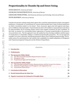 Proportionality in Thumbs Up and Down Voting