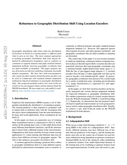 Robustness to Geographic Distribution Shift Using Location Encoders