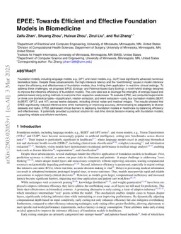 EPEE: Towards Efficient and Effective Foundation Models in Biomedicine