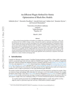 An Efficient Plugin Method for Metric Optimization of Black-Box Models