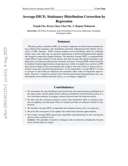 Average-DICE: Stationary Distribution Correction by Regression