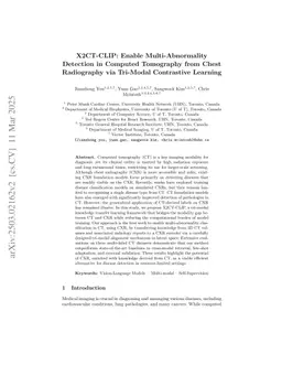 X2CT-CLIP: Enable Multi-Abnormality Detection in Computed Tomography from Chest Radiography via Tri-Modal Contrastive Learning