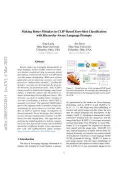Making Better Mistakes in CLIP-Based Zero-Shot Classification with Hierarchy-Aware Language Prompts