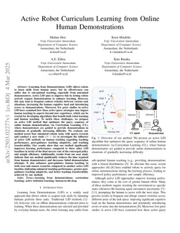 Active Robot Curriculum Learning from Online Human Demonstrations