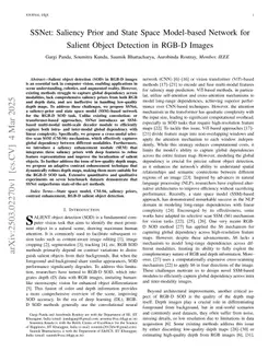 SSNet: Saliency Prior and State Space Model-based Network for Salient Object Detection in RGB-D Images