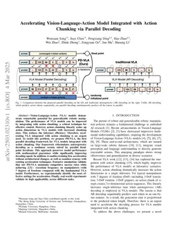 PD-VLA: Accelerating Vision-Language-Action Model Integrated with Action Chunking via Parallel Decoding