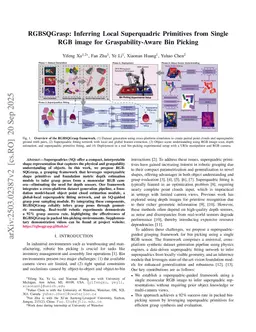RGBSQGrasp: Inferring Local Superquadric Primitives from Single RGB Image for Graspability-Aware Bin Picking