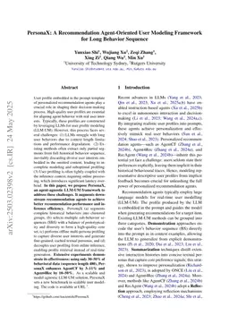 PersonaX: A Recommendation Agent Oriented User Modeling Framework for Long Behavior Sequence