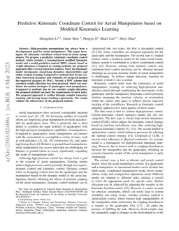 Predictive Kinematic Coordinate Control for Aerial Manipulators based on Modified Kinematics Learning