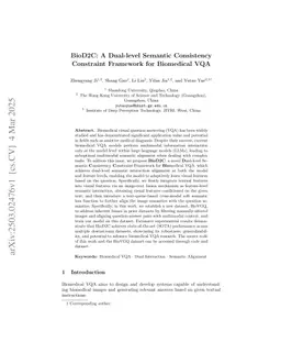 BioD2C: A Dual-level Semantic Consistency Constraint Framework for Biomedical VQA