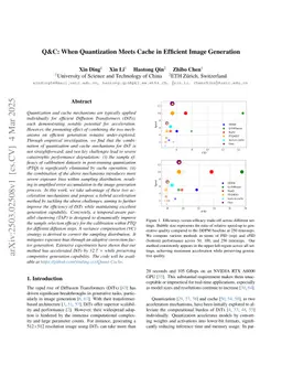 Q&C: When Quantization Meets Cache in Efficient Image Generation