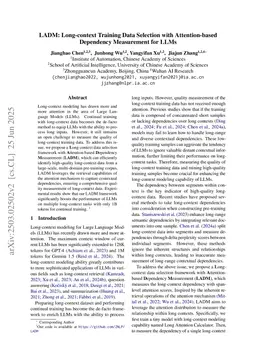 LADM: Long-context Training Data Selection with Attention-based Dependency Measurement for LLMs