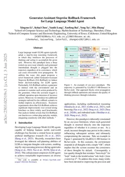 Generator-Assistant Stepwise Rollback Framework for Large Language Model Agent