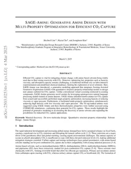 SAGE-Amine: Generative Amine Design with Multi-Property Optimization for Efficient CO2 Capture