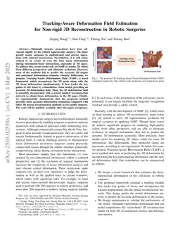 Tracking-Aware Deformation Field Estimation for Non-rigid 3D Reconstruction in Robotic Surgeries