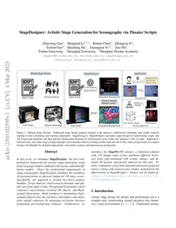 StageDesigner: Artistic Stage Generation for Scenography via Theater Scripts