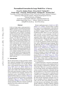 Personalized Generation In Large Model Era: A Survey