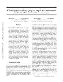 Weighted Euclidean Distance Matrices over Mixed Continuous and Categorical Inputs for Gaussian Process Models