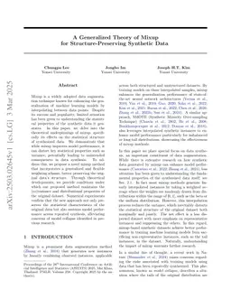 A Generalized Theory of Mixup for Structure-Preserving Synthetic Data