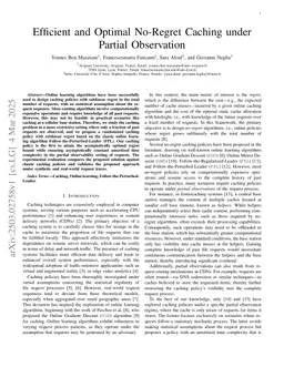 Efficient and Optimal No-Regret Caching under Partial Observation