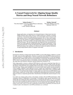 A Causal Framework for Aligning Image Quality Metrics and Deep Neural Network Robustness