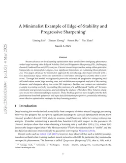 A Minimalist Example of Edge-of-Stability and Progressive Sharpening