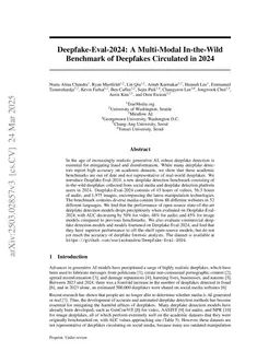 Deepfake-Eval-2024: A Multi-Modal In-the-Wild Benchmark of Deepfakes Circulated in 2024