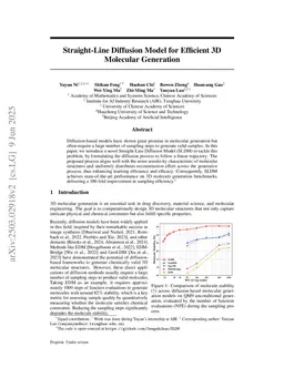 Straight-Line Diffusion Model for Efficient 3D Molecular Generation