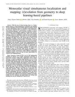 Monocular visual simultaneous localization and mapping: (r)evolution from geometry to deep learning-based pipelines
