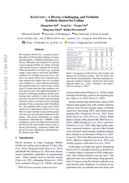 KodCode: A Diverse, Challenging, and Verifiable Synthetic Dataset for Coding
