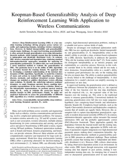 Koopman-Based Generalization of Deep Reinforcement Learning With Application to Wireless Communications
