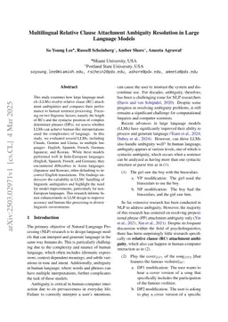 Multilingual Relative Clause Attachment Ambiguity Resolution in Large Language Models