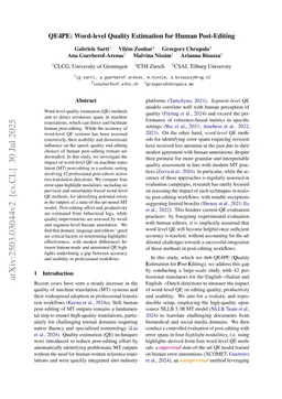 QE4PE: Word-level Quality Estimation for Human Post-Editing