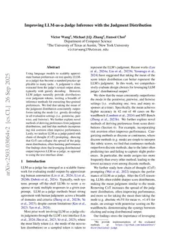 Improving LLM-as-a-Judge Inference with the Judgment Distribution