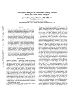 Convergence Analysis of Federated Learning Methods Using Backward Error Analysis