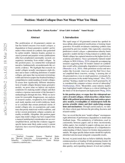 Position: Model Collapse Does Not Mean What You Think