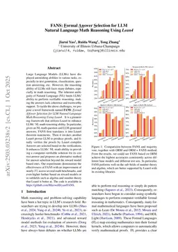 FANS -- Formal Answer Selection for Natural Language Math Reasoning Using Lean4