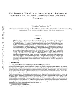 Can Frontier LLMs Replace Annotators in Biomedical Text Mining? Analyzing Challenges and Exploring Solutions