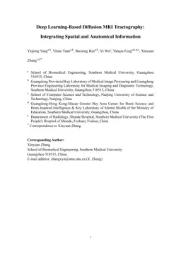 Deep Learning-Based Diffusion MRI Tractography: Integrating Spatial and Anatomical Information