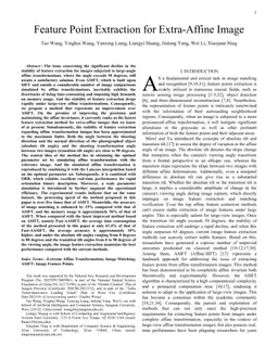 Feature Point Extraction for Extra-Affine Image