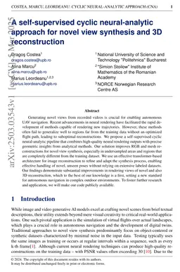 A self-supervised cyclic neural-analytic approach for novel view synthesis and 3D reconstruction