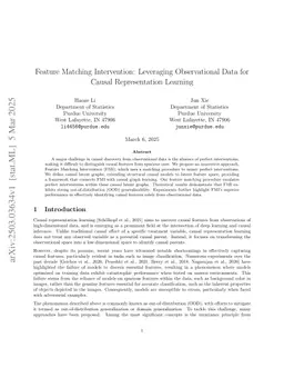 Feature Matching Intervention: Leveraging Observational Data for Causal Representation Learning
